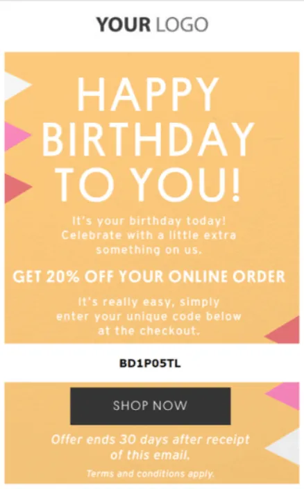 Birthday email