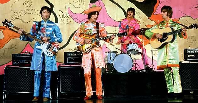 The Beatles filming Hello Goodbye in 1967. Credit Apple Corps Ltd.