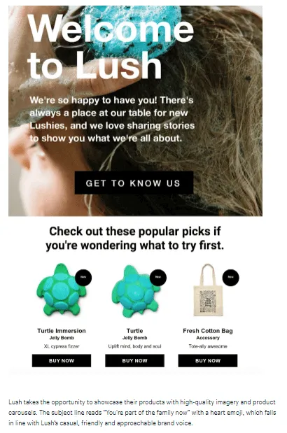 Welcome Email Lush